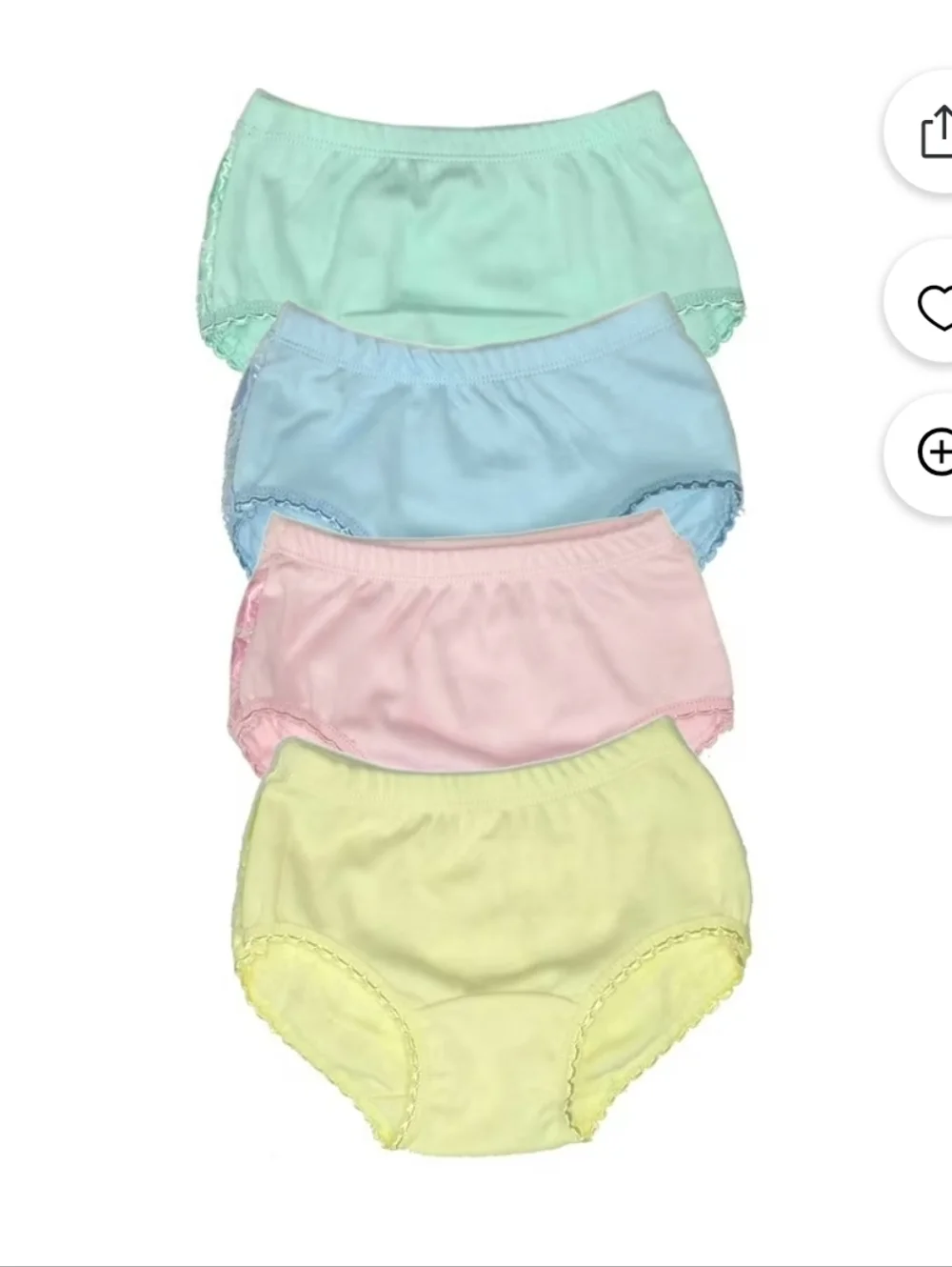 Girl's 9-12M Cotton Ruffle Lace Bloomers Diaper Covers- Pastel Multi-Pack